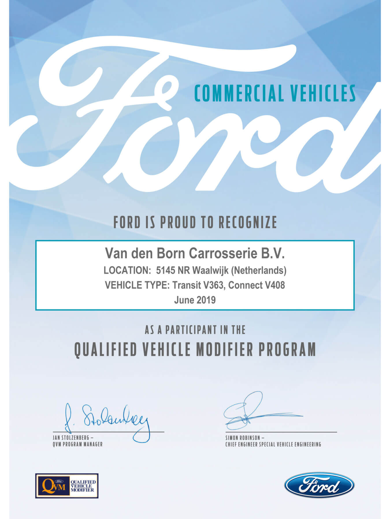 ford qualified vehicle modifier