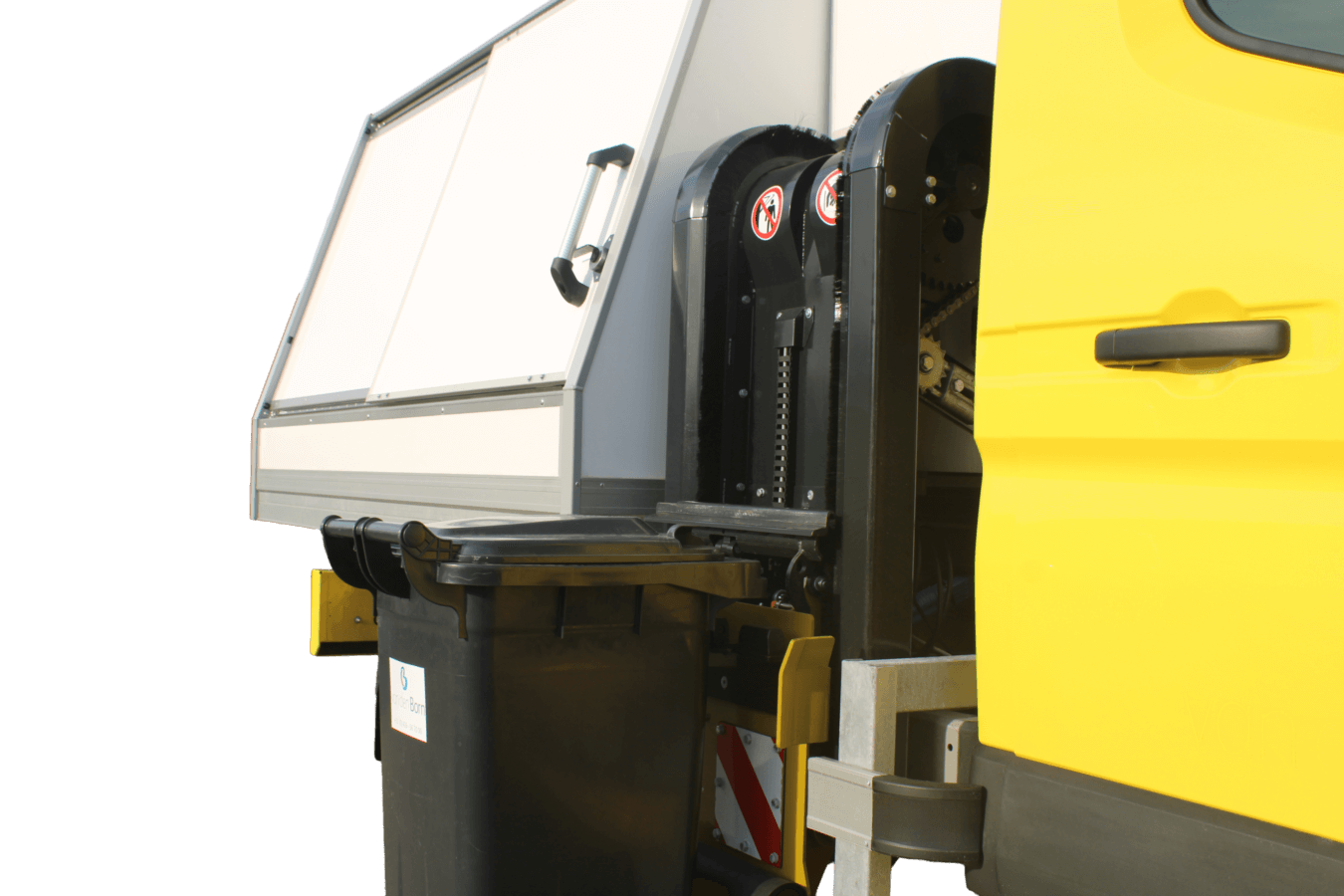 Detail foto Ergonomische veegvuilopbouw met volledig elektrische zijbelading