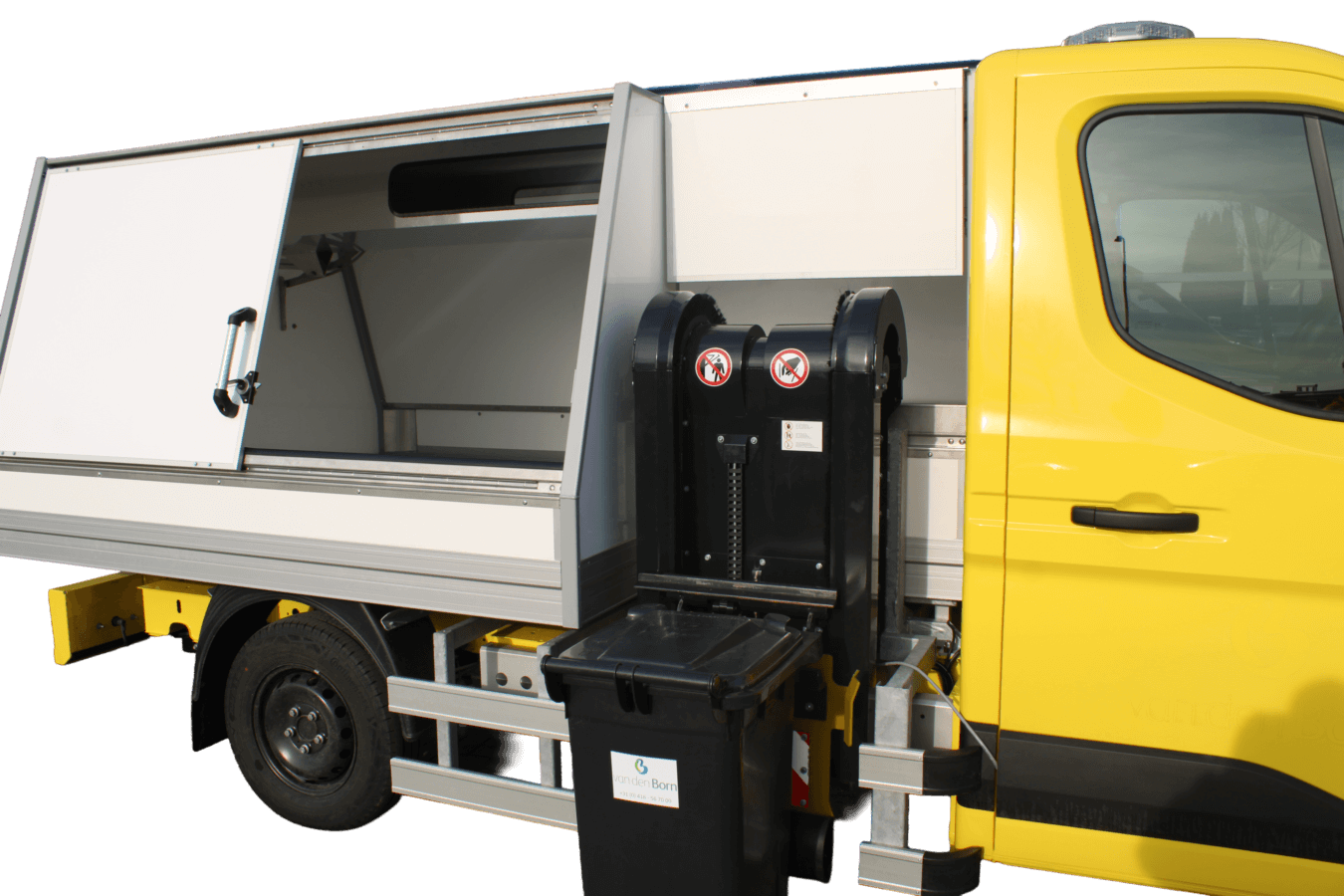 ERGO veegvuilopbouw met volledig elektrische zijbelader e-lifter